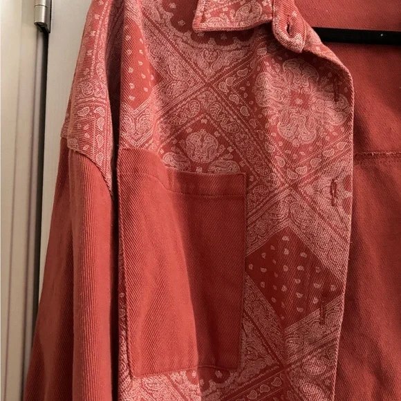 Pink Lily Orange Bandana Patterned Jacket - Picture 3 of 4